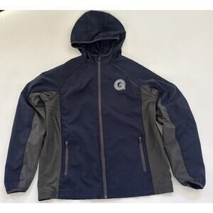 Vtg Colosseum Georgetown Hoyas Hooded Windbreaker Jacket Full Zip 90s Medium Y2K